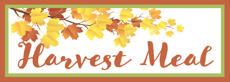 Harvest Meal graphic with autumn leaves
