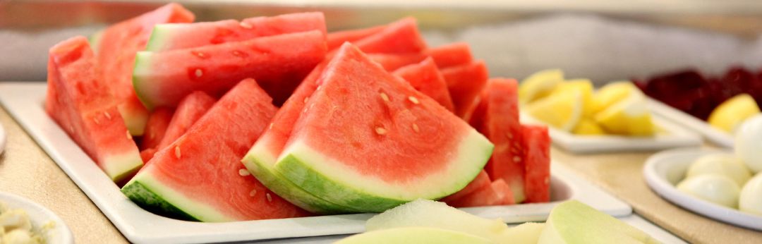 A plate of watermelon. 