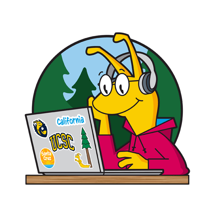 Sammy Slug using a laptop